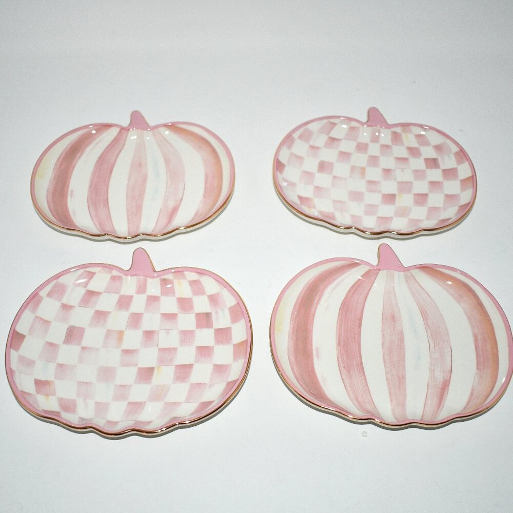 MacKenzie-ChildsHarvest Pumpkin Assorted Dessert Plates, Set of 4 #35509-1386 NW
